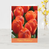 Birthday-kaart met Oranje Tulips Kaart (Gele Bloem)