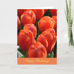 Birthday-kaart met Oranje Tulips Kaart