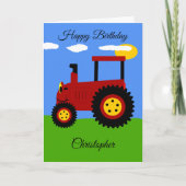 Birthday-kaart met Red Tractor Kaart (Voorkant)
