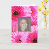 Birthday-kaart met roze mazen kaart (Gele Bloem)