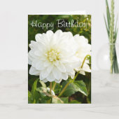 Birthday-kaart met witte dahlias kaart (Voorkant)