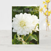 Birthday-kaart met witte dahlias kaart (Gele Bloem)