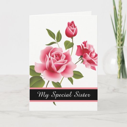 Birthday Kaart-Mijn speciale zuster Kaart (Voorkant)