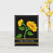 Birthday Kaart-Mijn speciale zuster Kaart (Gele Bloem)