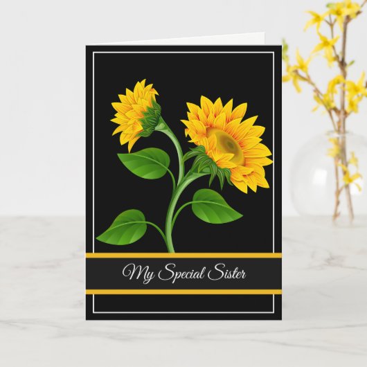 Birthday Kaart-Mijn speciale zuster Kaart (Gele Bloem)