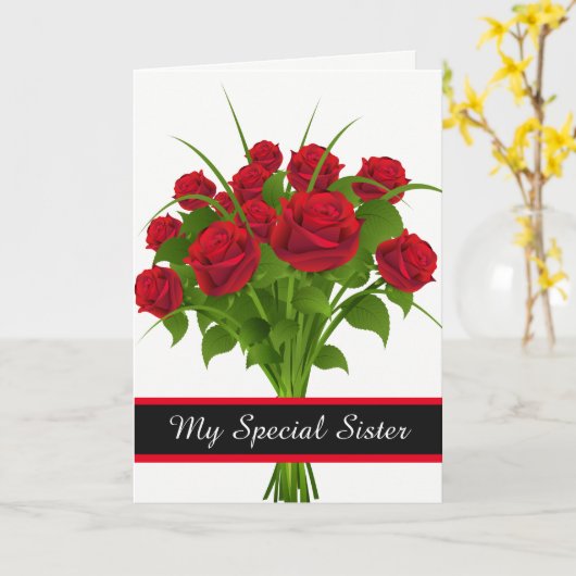 Birthday Kaart-Mijn speciale zuster Kaart (Gele Bloem)