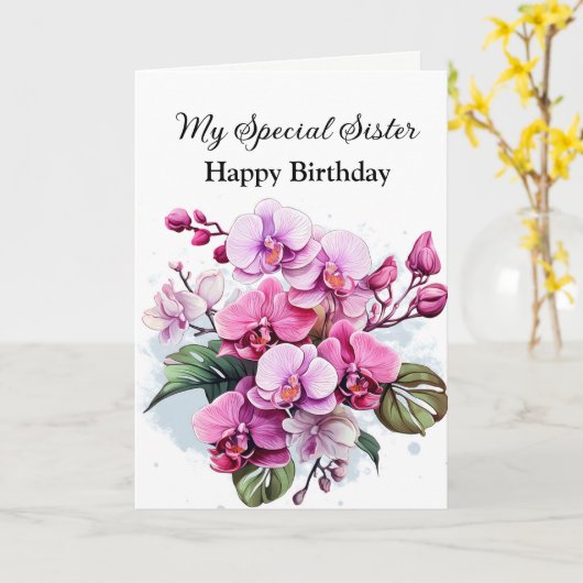 Birthday Kaart-Mijn speciale zuster Kaart (Gele Bloem)