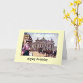 Birthday Kaart - Parijs, de opera (Gele Bloem)