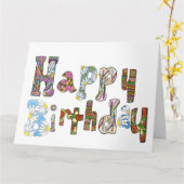 Birthday-Kaart partijformaat Kaart (Gele Bloem)