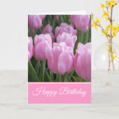Birthday Kaart Pink Tulips (Gele Bloem)