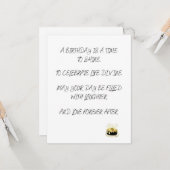 Birthday Kaart Poem (Voorkant / Achterkant in situ)