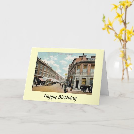 Birthday Kaart - Putney, Londen (Gele Bloem)