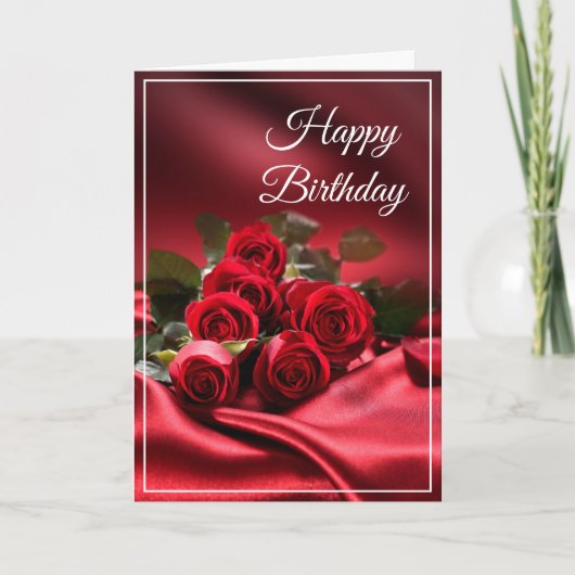 Birthday Kaart - Red Roses (Voorkant)