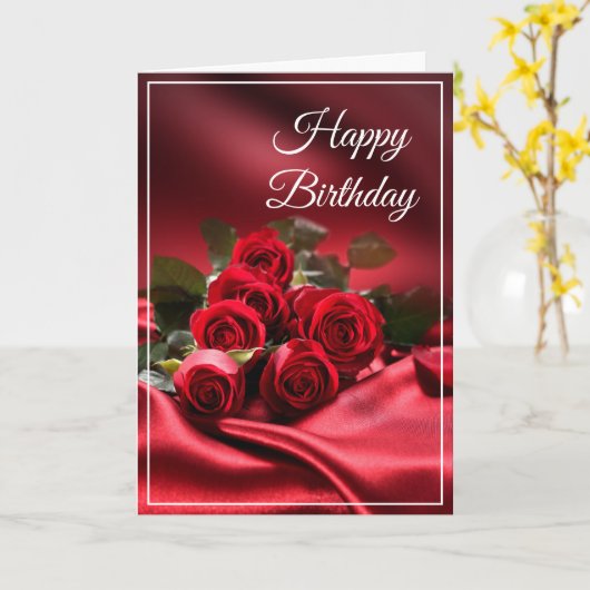 Birthday Kaart - Red Roses (Gele Bloem)