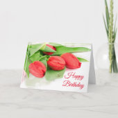 Birthday Kaart - Red Tulips (Voorkant)