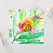 Birthday Kaart regenboogslak - Schilderen (Voorkant / Achterkant in situ)