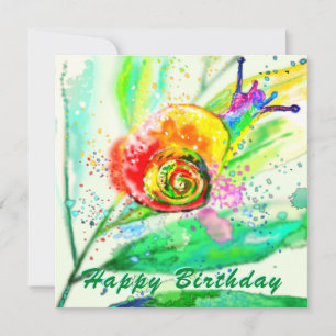 Birthday Kaart regenboogslak - Schilderen