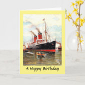Birthday Kaart - RMS Lucania (Gele Bloem)