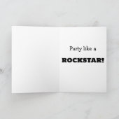 Birthday Kaart - Rocker Black Cartoon Cat w/Guitar (Binnen)