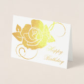 Birthday Kaart-Roos Folie Kaarten (Voorkant)