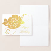 Birthday Kaart-Roos Folie Kaarten (Display)