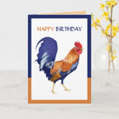 Birthday-kaart Rooster Border Kaart (Gele Bloem)