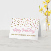 Birthday Kaart roze Gold Confetti (Gele Bloem)