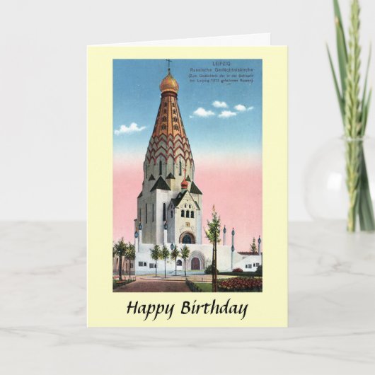 Birthday Kaart - Russische kerk in Leipzig (Voorkant)