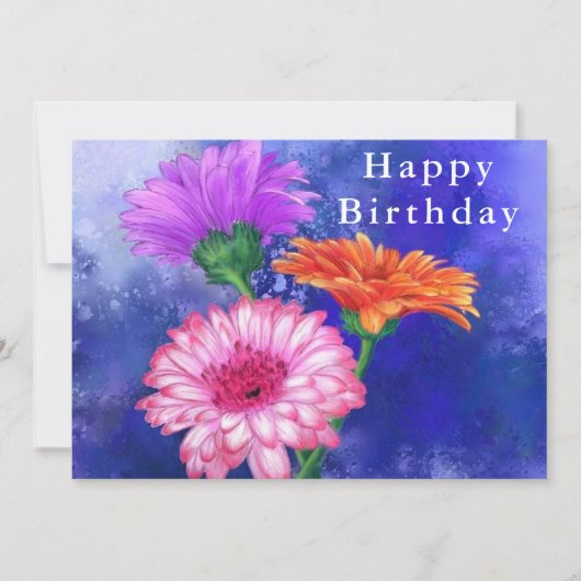 Birthday Kaart Three Color Gerberas (Voorkant)