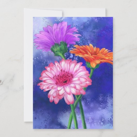 Birthday Kaart Three Color Gerberas (Achterkant)