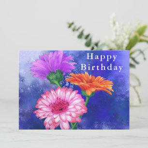 Birthday Kaart Three Color Gerberas
