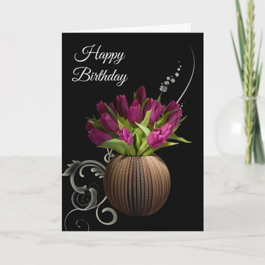 Birthday Kaart — Tulpen (Voorkant)