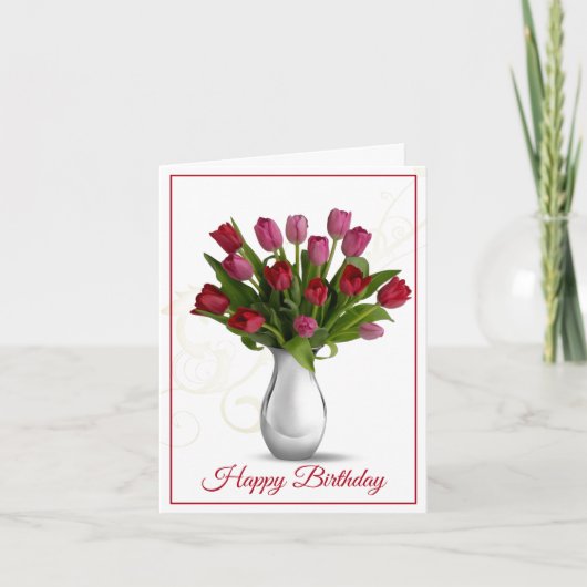 Birthday Kaart — Tulpen (Voorkant)
