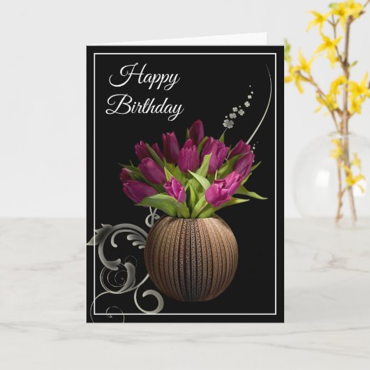 Birthday Kaart — Tulpen (Gele Bloem)