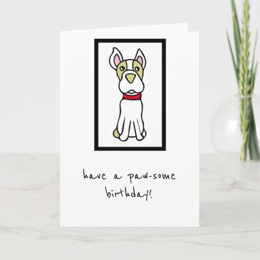 Birthday Kaart - van de Dog - Boston Terrier (Voorkant)