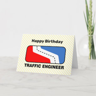 Birthday-kaart van de verkeersingenieur bedankkaart