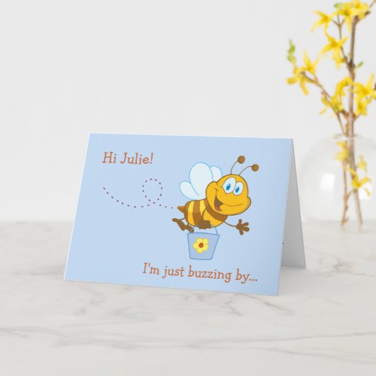 Birthday-kaart van het Kind van Cute Honey Bee Kaart (Gele Bloem)