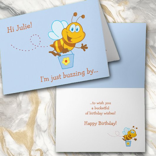 Birthday-kaart van het Kind van Cute Honey Bee Kaart
