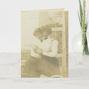 Birthday-kaart — Victoriaans dames die zoenen Kaart