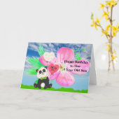 Birthday Kaart voor 4 jaar oude zoon met Panda (Gele Bloem)