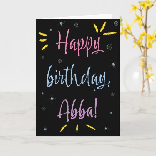 Birthday Kaart voor Abba (Gele Bloem)