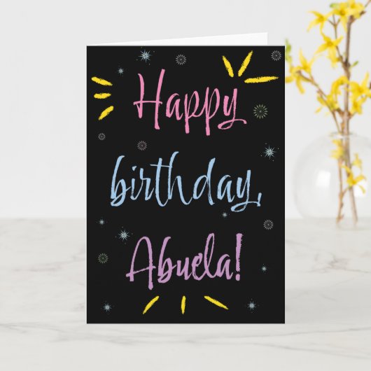 Birthday Kaart voor Abuela (Gele Bloem)