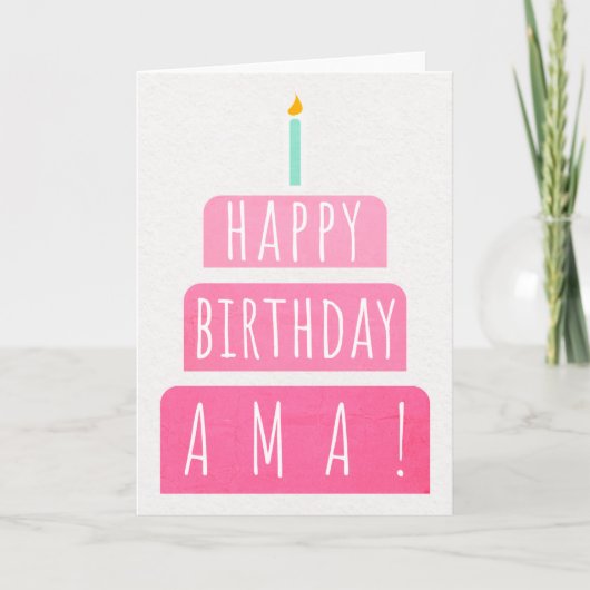 Birthday Kaart voor Ama (Voorkant)