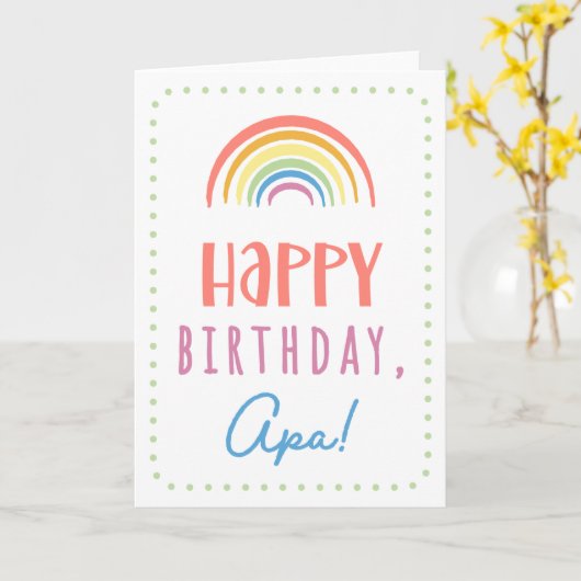 Birthday Kaart voor Apa (Gele Bloem)