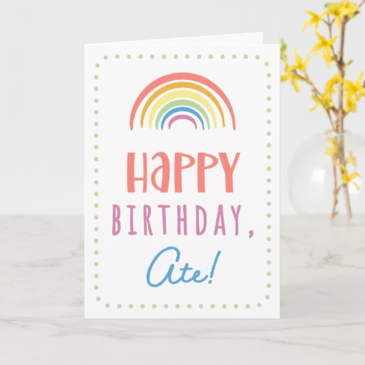 Birthday Kaart voor Ate (Gele Bloem)