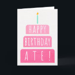 Birthday Kaart voor Ate<br><div class="desc">Kaart voor Ate. Als je je vader Ate in plaats van papa belt, is deze verjaardagskaart perfect voor hem. Ate betekent vader in Dakota. Uw tijd zal ook van het gradiënt ombre roze ontwerp van deze verjaardagskaart houden met een verjaardagstaart die "Happy verjaardagstaart" zegt! Maak deze kaart aanpasbaar! Klik op...</div>
