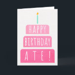 Birthday Kaart voor Ate<br><div class="desc">Kaart voor Ate. Als je je vader Ate in plaats van papa belt, is deze verjaardagskaart perfect voor hem. Ate betekent vader in Dakota. Uw tijd zal ook van het gradiënt ombre roze ontwerp van deze verjaardagskaart houden met een verjaardagstaart die "Happy verjaardagstaart" zegt! Maak deze kaart aanpasbaar! Klik op...</div>