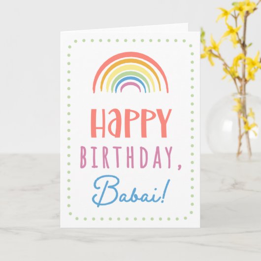 Birthday Kaart voor Babai (Gele Bloem)