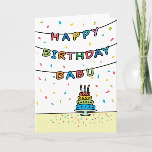 Birthday Kaart voor Babu (Voorkant)
