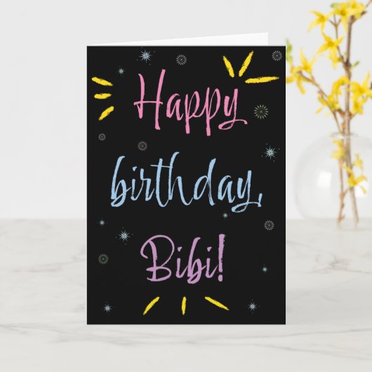 Birthday Kaart voor Bibi (Gele Bloem)